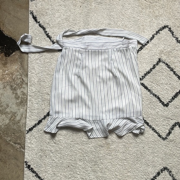 Lulus blue striped wrap flowy skirt - Picture 6 of 6